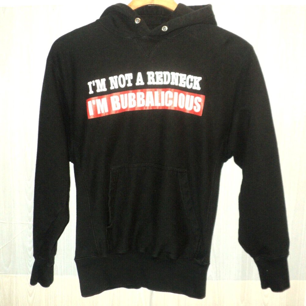 Gander Mountain Men's M Hoodie I'm not a Redneck, I'm Bubbalicious Black Pockets